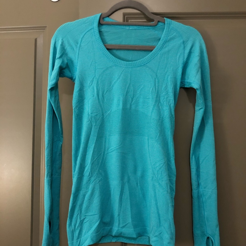 Lululemon swiftly tech long sleeve teal shirt